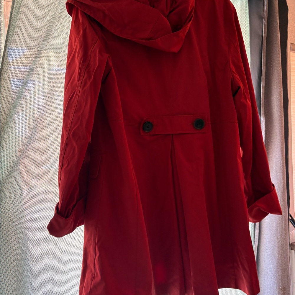 Jones New York Red Trench Coat with Hood